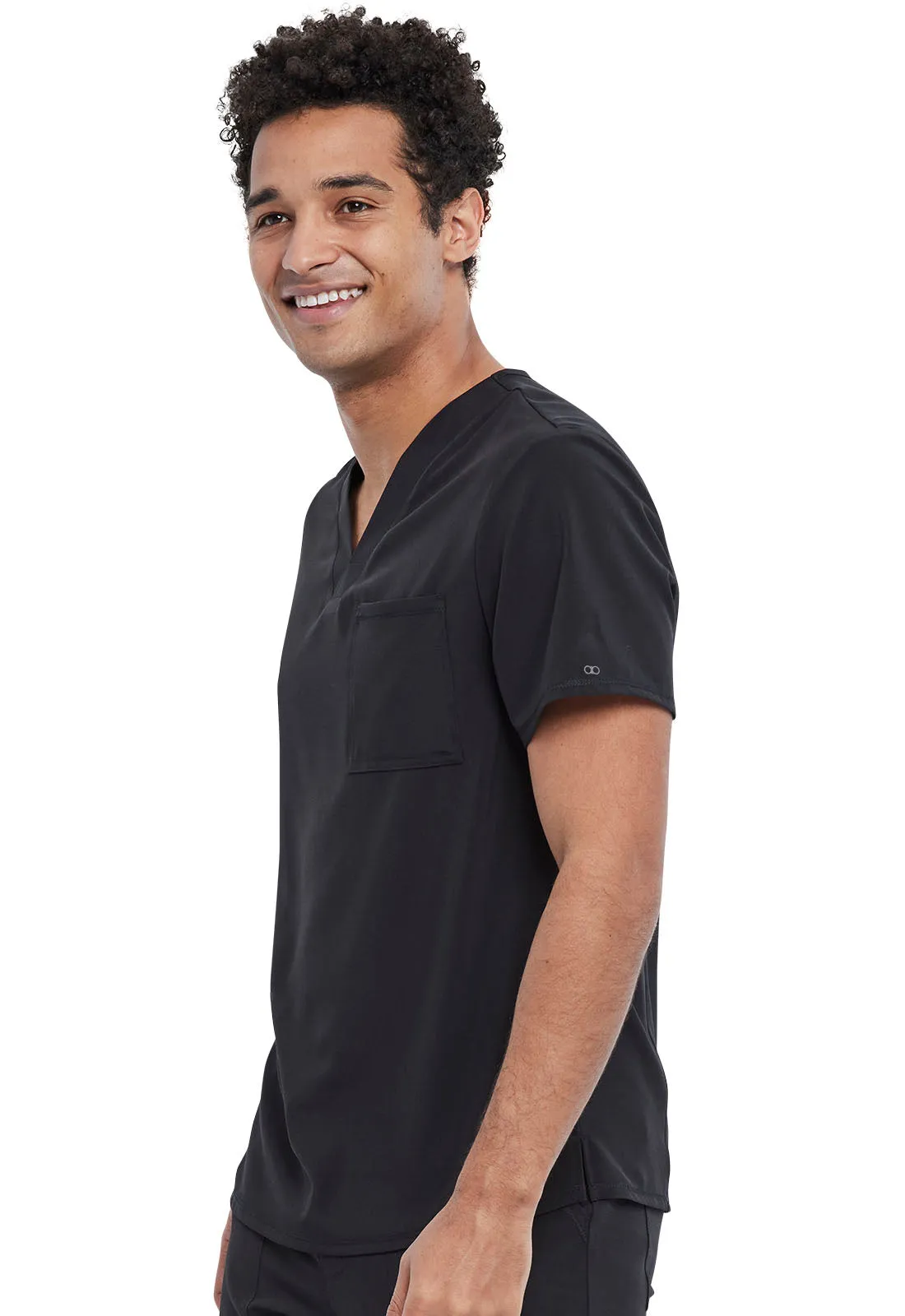 Allura CKA689 Men's Tuckable V-Neck Top Black