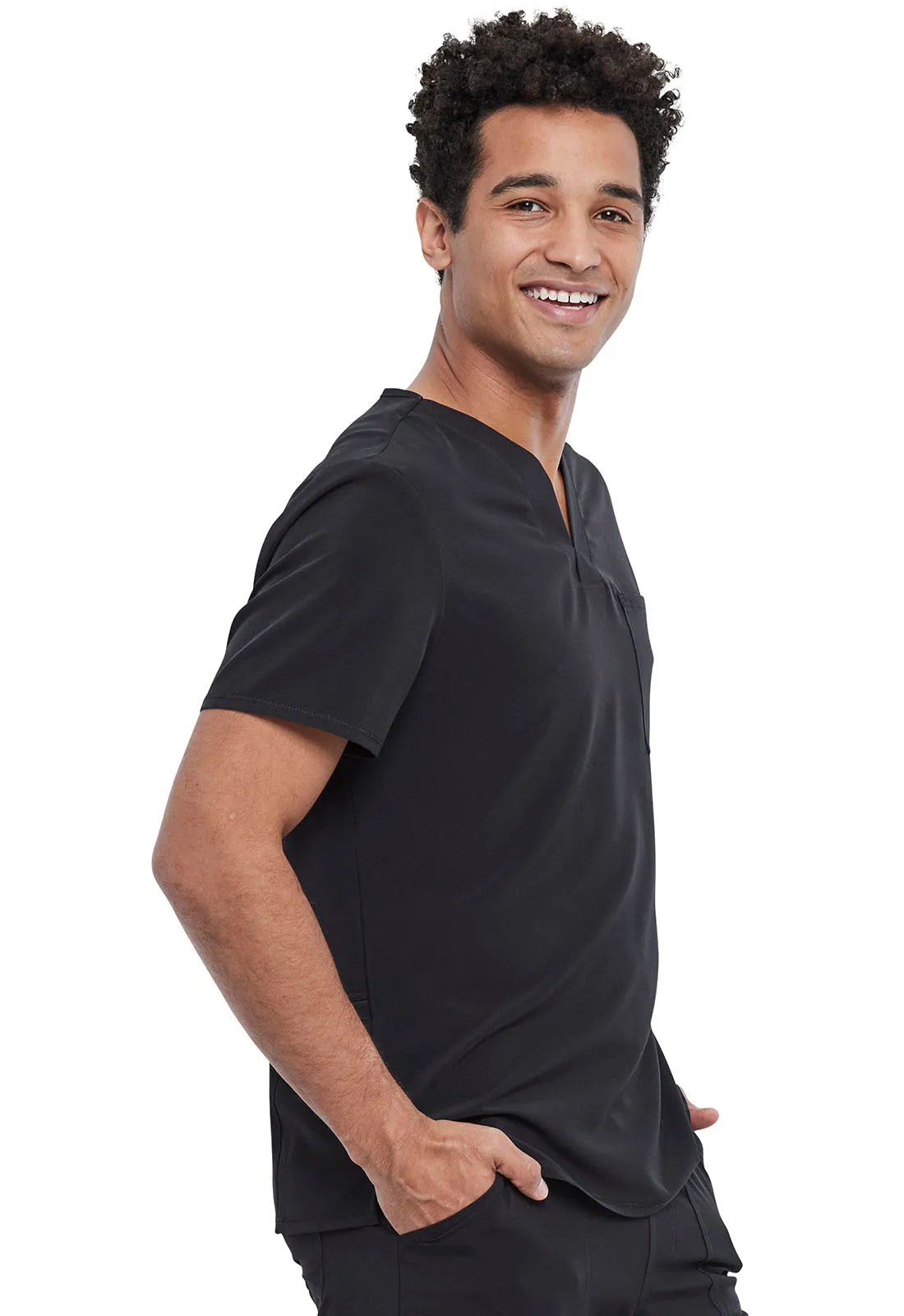 Allura CKA689 Men's Tuckable V-Neck Top Black