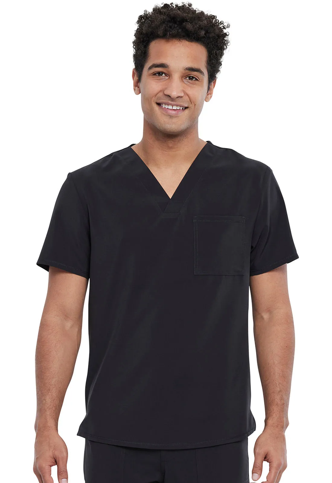 Allura CKA689 Men's Tuckable V-Neck Top Black