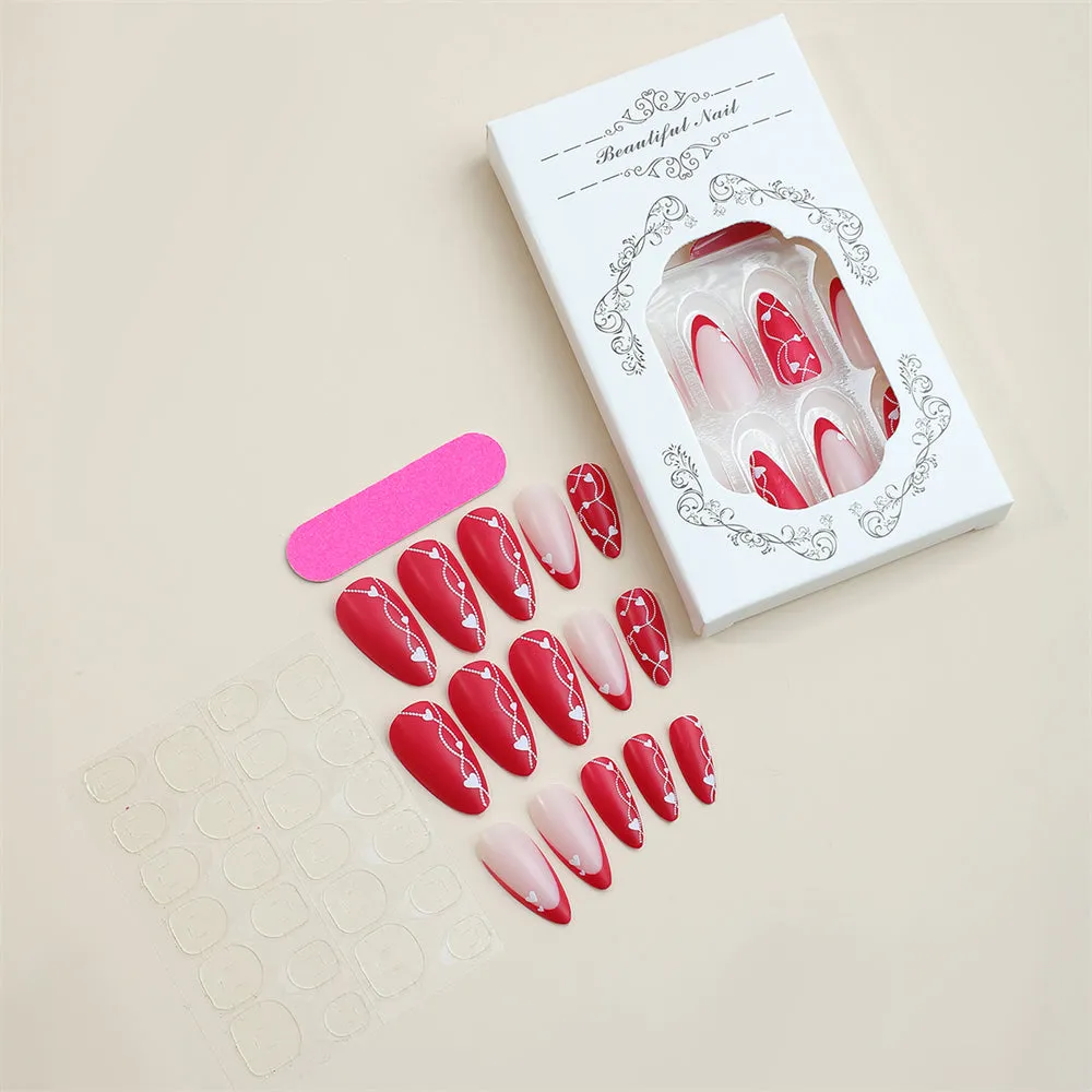Almond French Heart Red