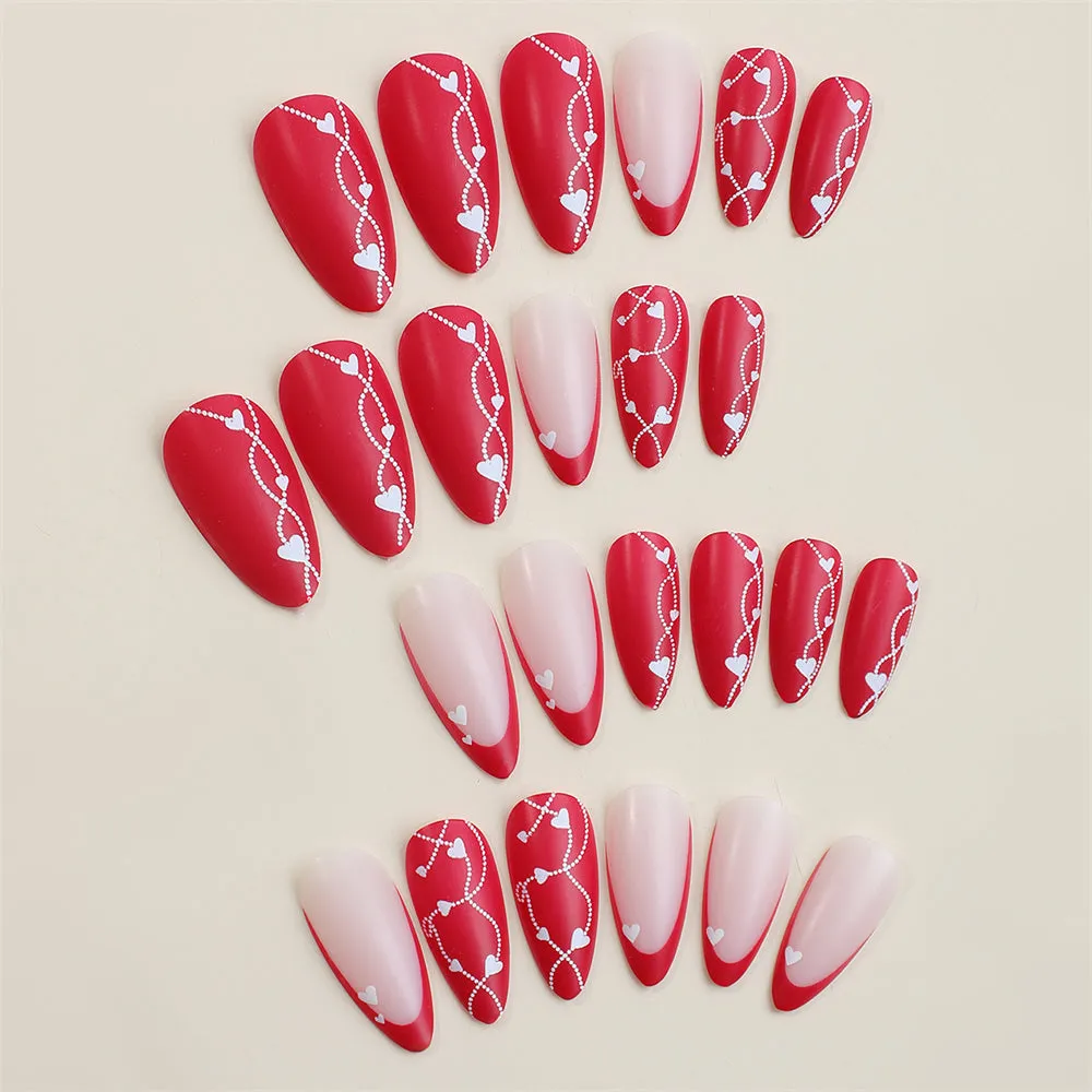 Almond French Heart Red