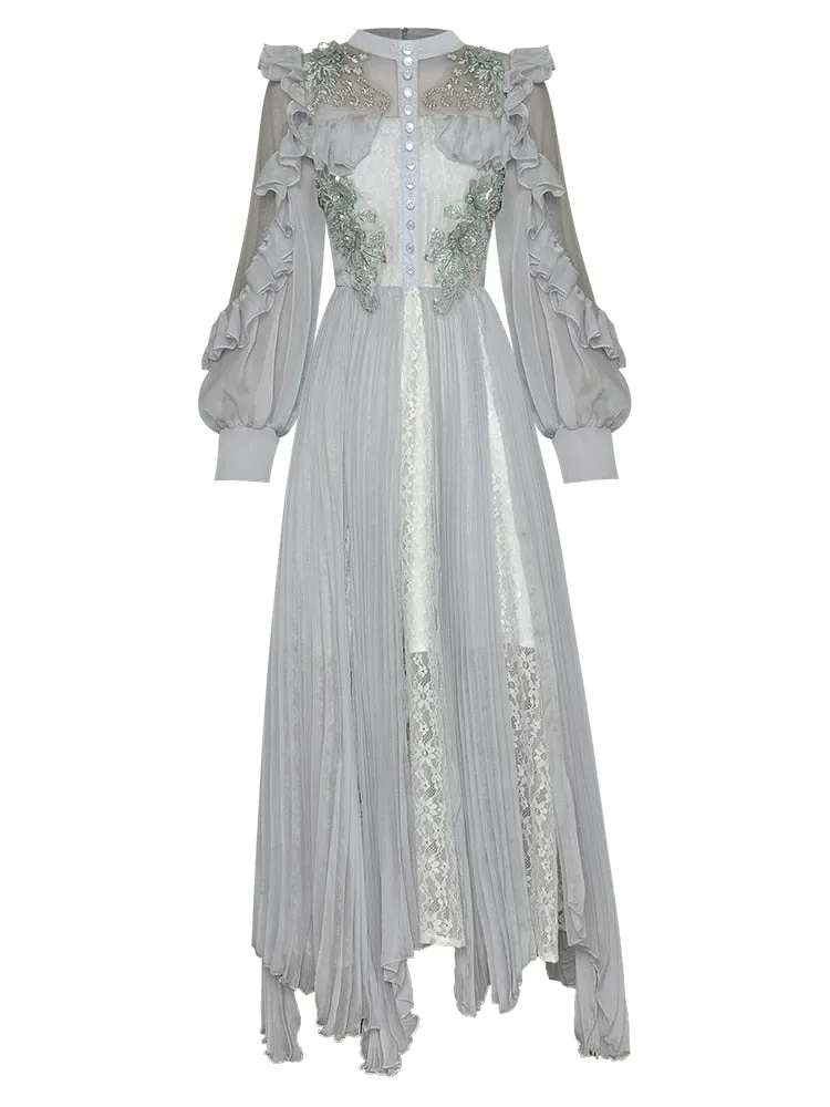 ALYSSA Designer High Quality Sequinned Vintage Long Dress - New