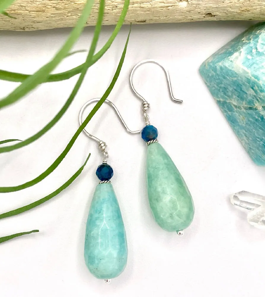 Amazonite Teardrop Earrings