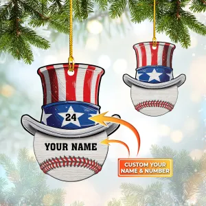 American Baseball,  Custom Shaped Ornament 03, RINC98