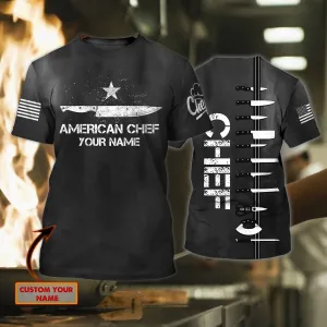 American Chef- Personalized Name 3D Tshirt - HN95