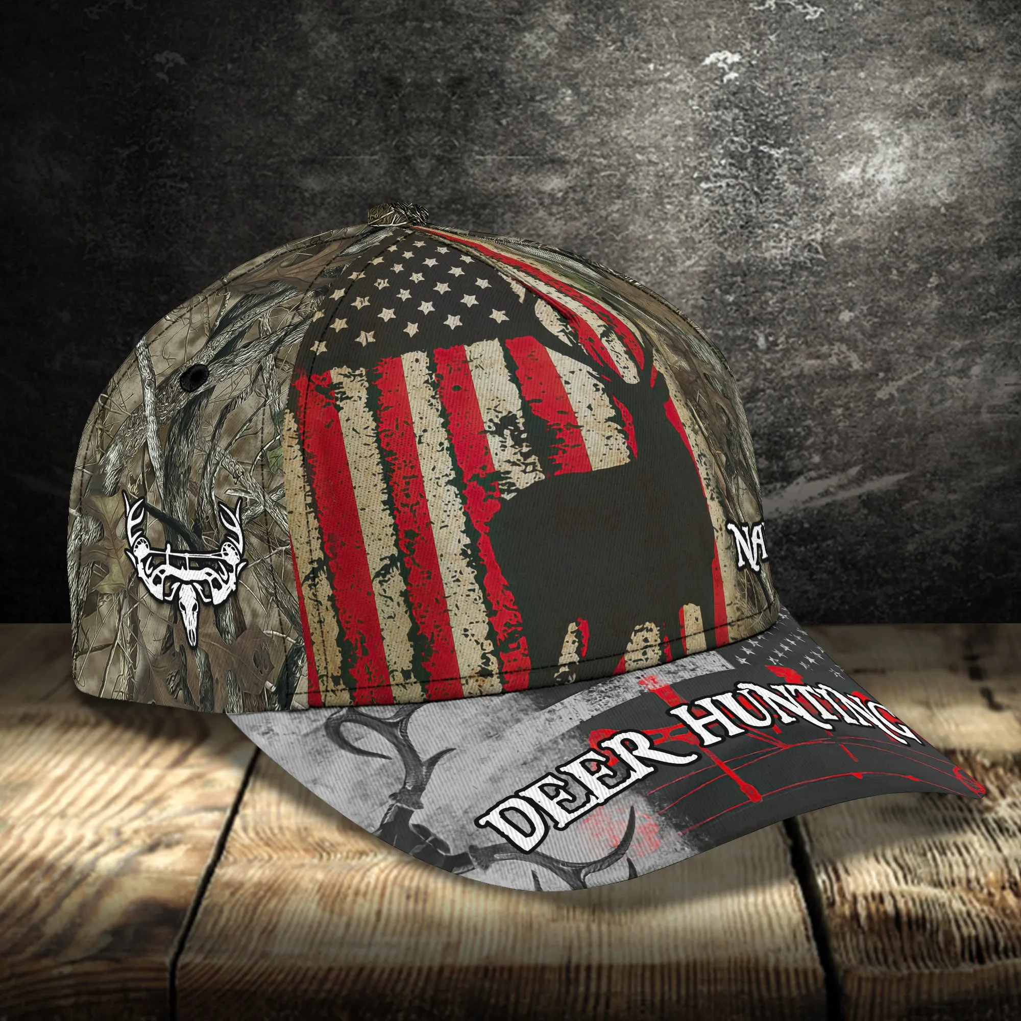American - Deer Hunting - Personalized Name Cap - Loop- T2k-163