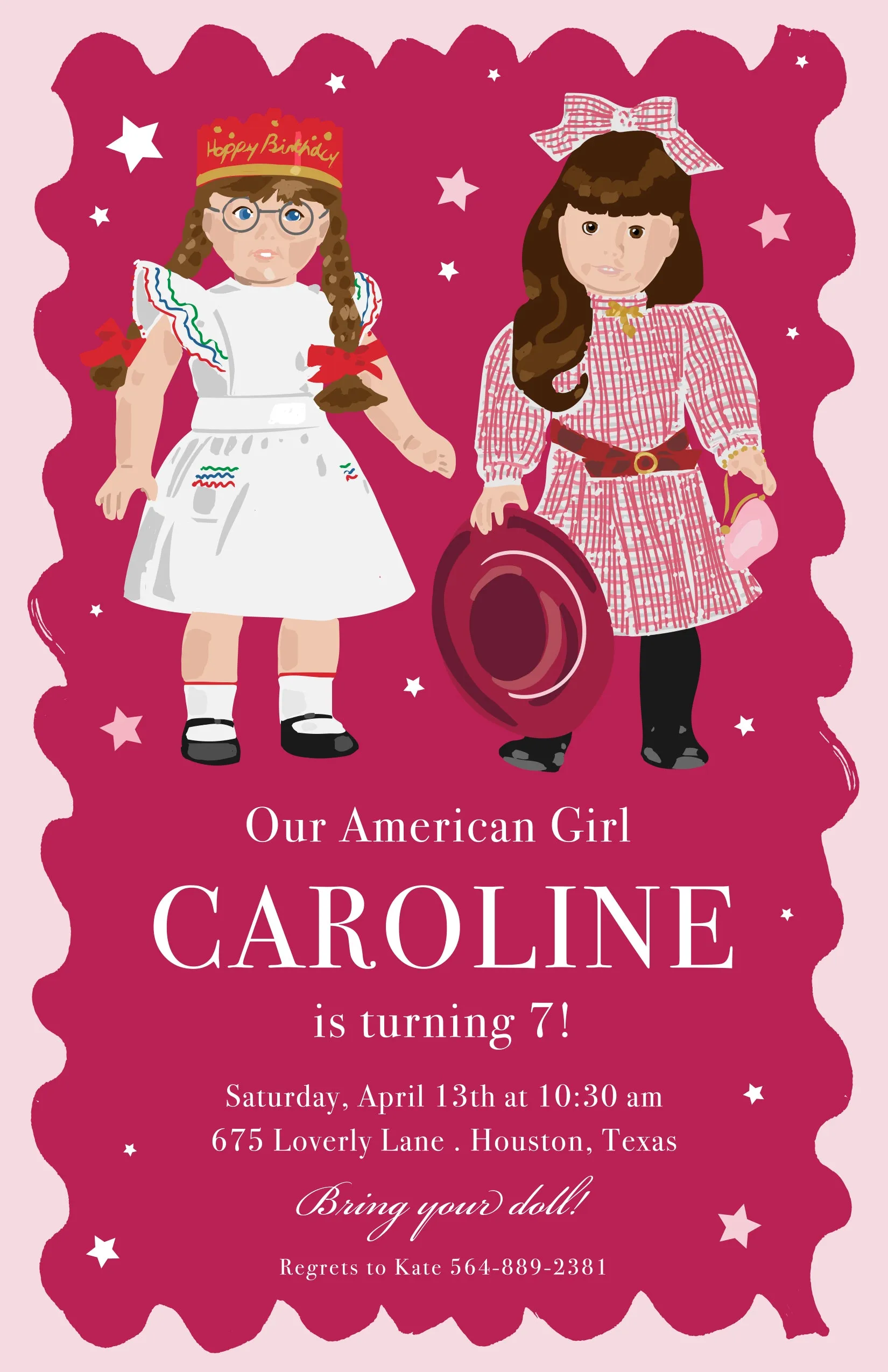 American Doll Border Invitation