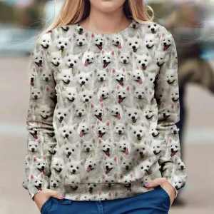 American Eskimo Dog - Full Face - Premium Sweatshirt