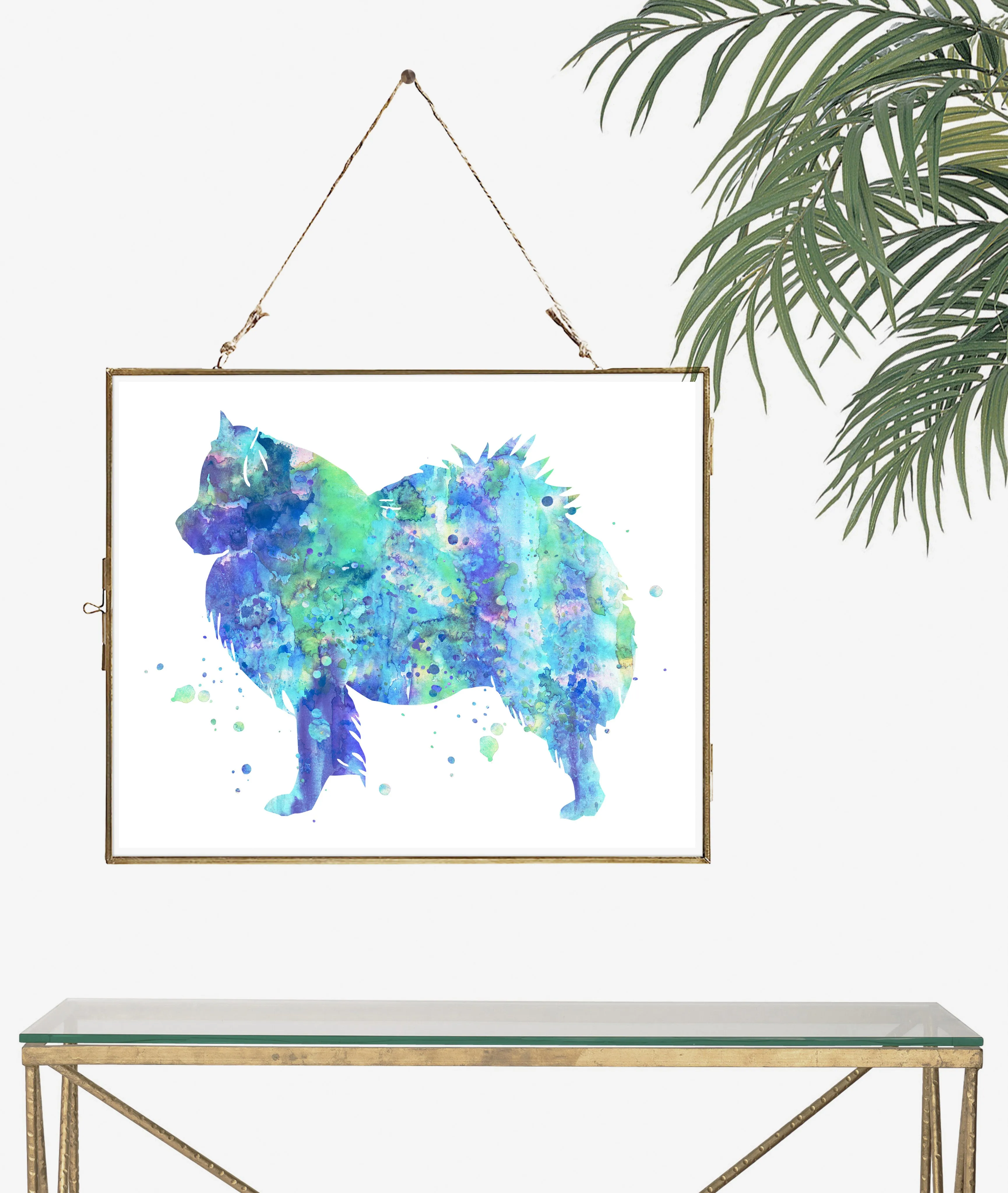 American Eskimo Dog Watercolor Art Print - Unframed