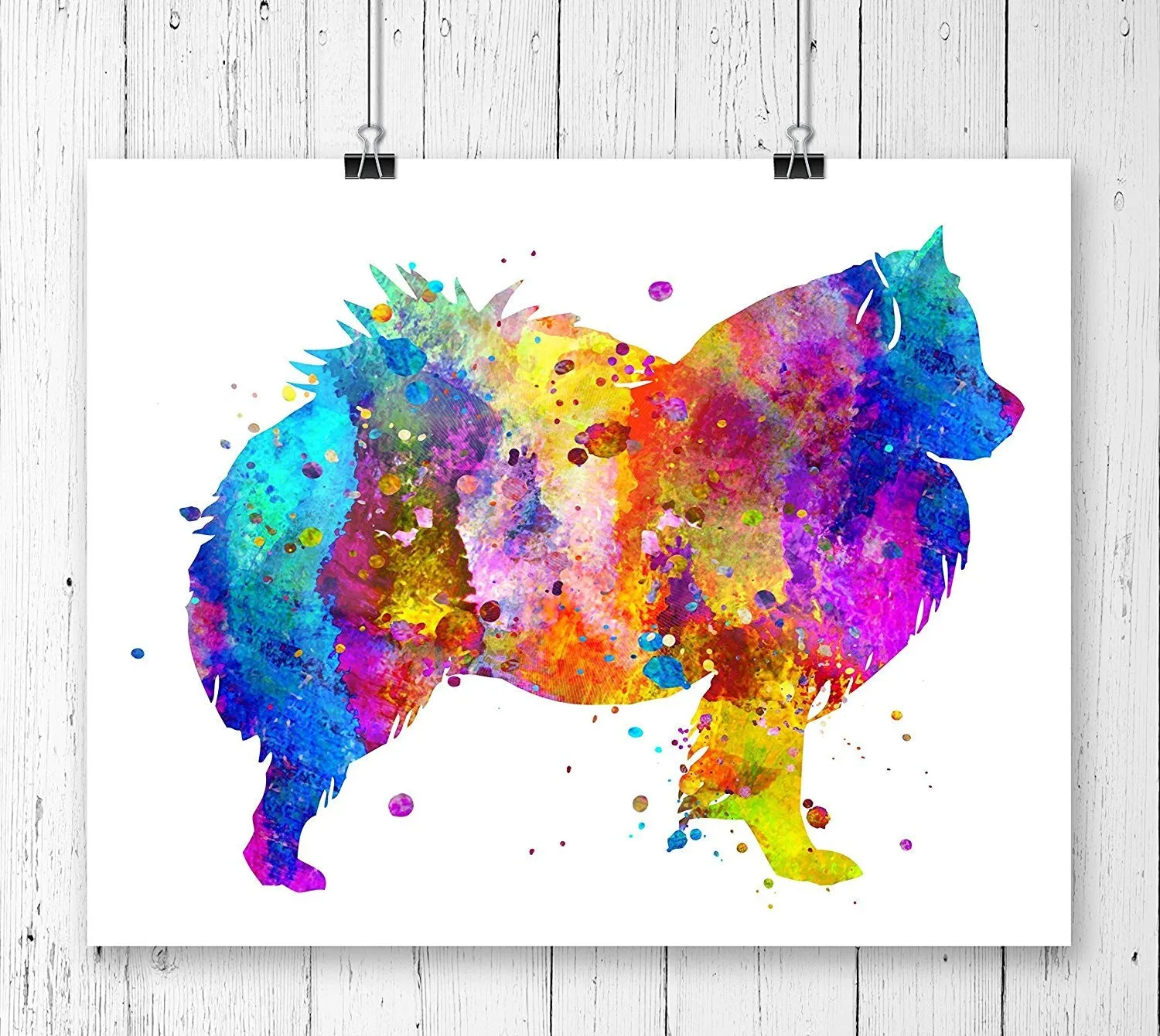 American Eskimo Dog Watercolor Art Print - Unframed