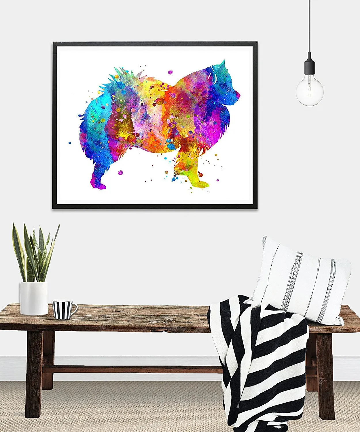 American Eskimo Dog Watercolor Art Print - Unframed