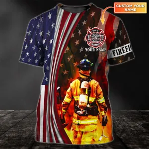American Firefighter, Personalized Name 3D Tshirt 06, RINC98