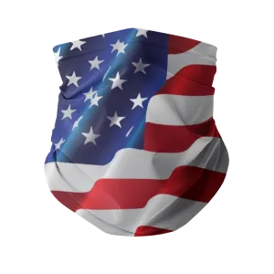 American Flag in the Wind Neck Gaiter/Face Mask