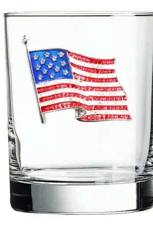 American Flag Jeweled Glass