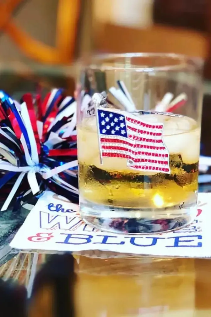American Flag Jeweled Glass
