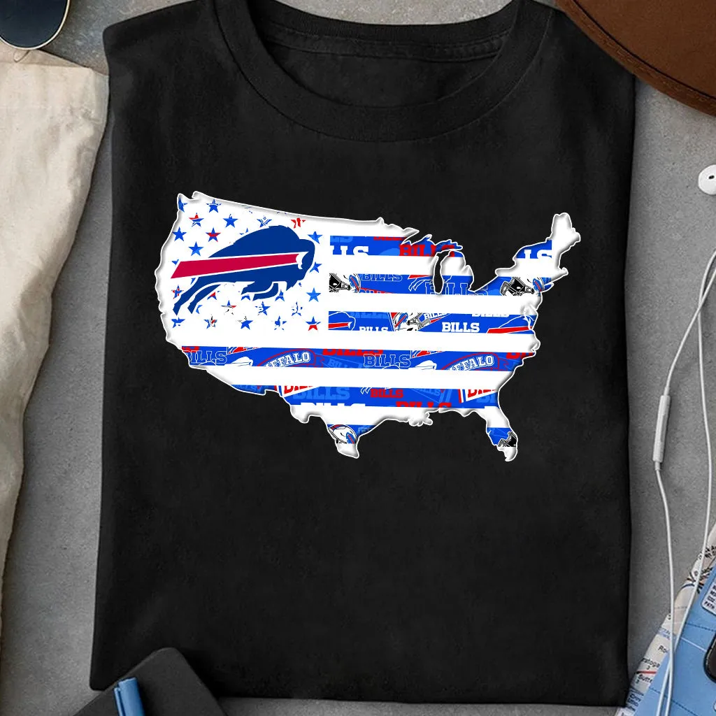 American Flag Map Shirt - BFLB