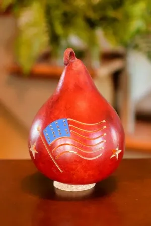 American Flag Miniature Gourd