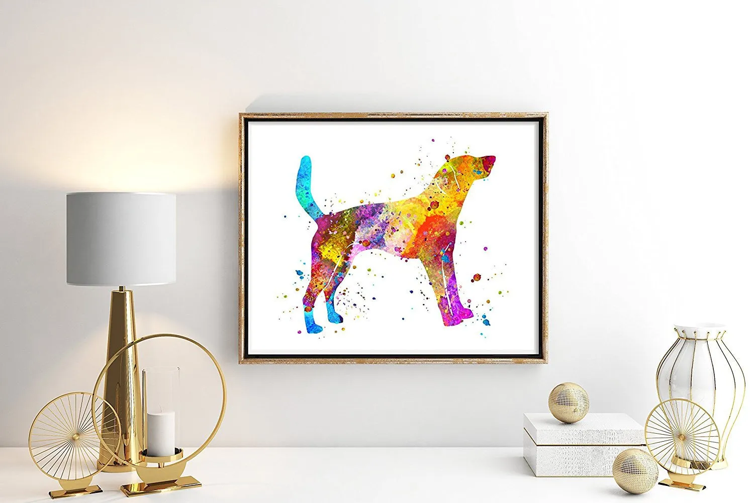 American Foxhound Watercolor Art Print - Unframed