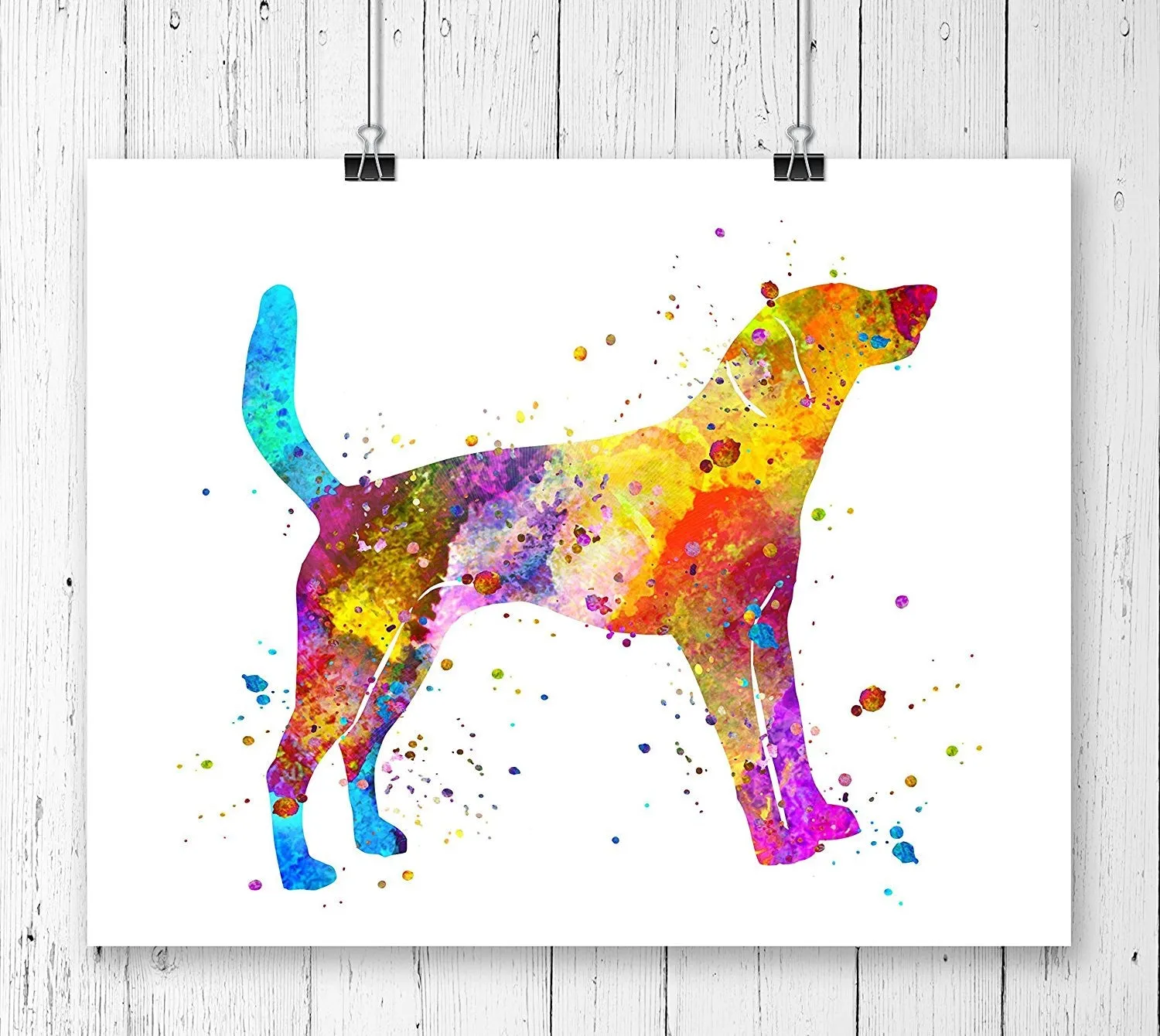 American Foxhound Watercolor Art Print - Unframed