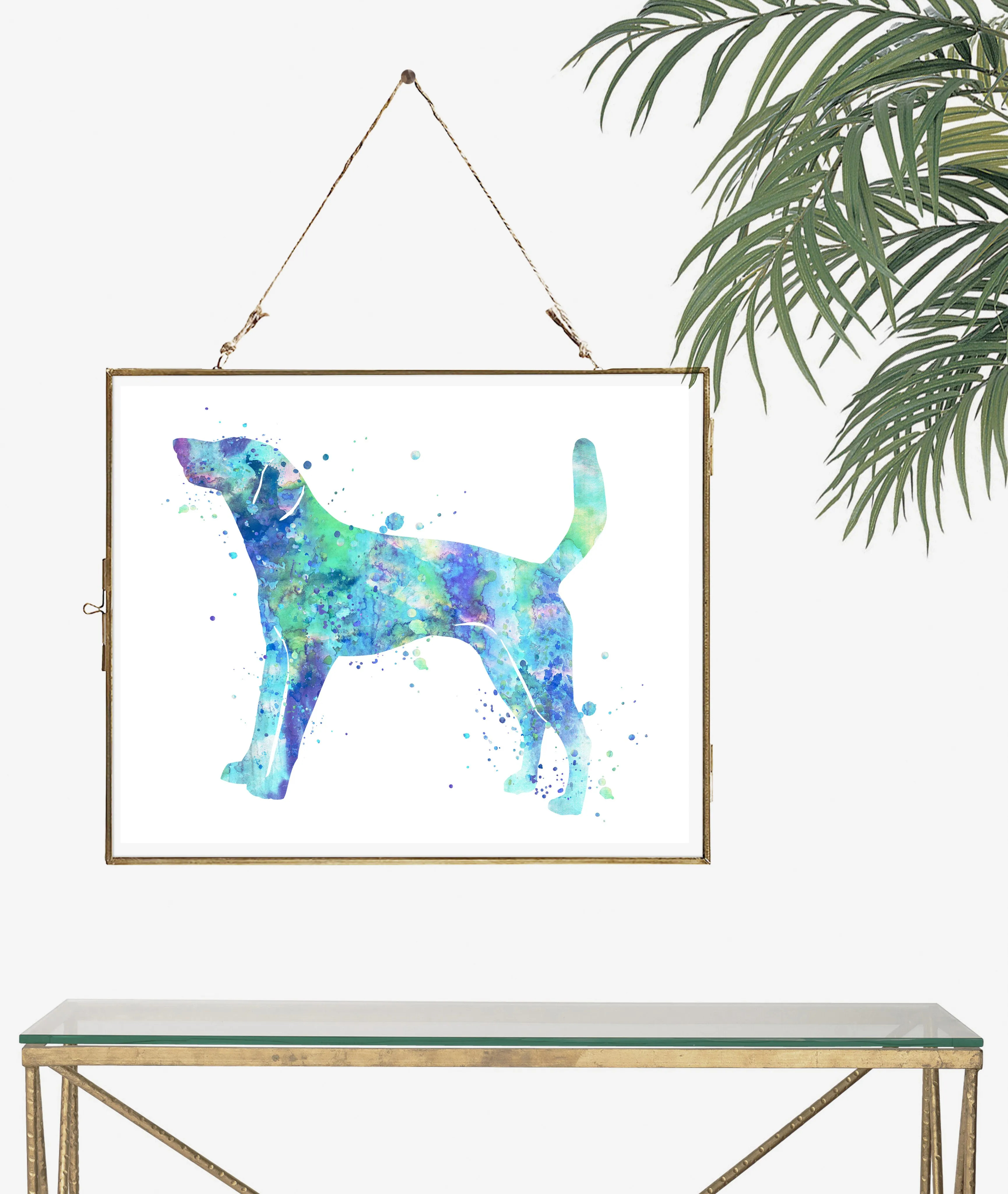 American Foxhound Watercolor Art Print - Unframed