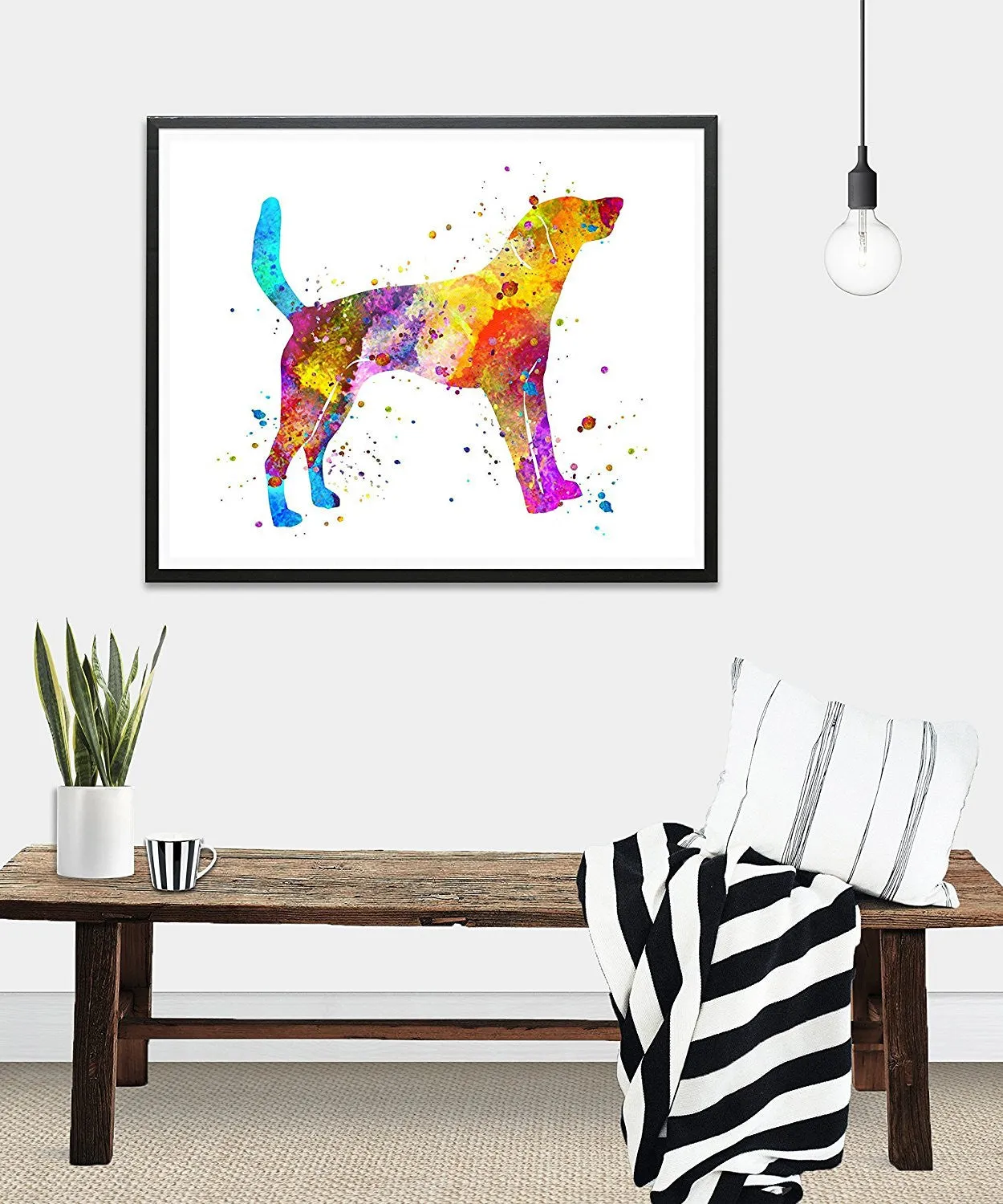 American Foxhound Watercolor Art Print - Unframed