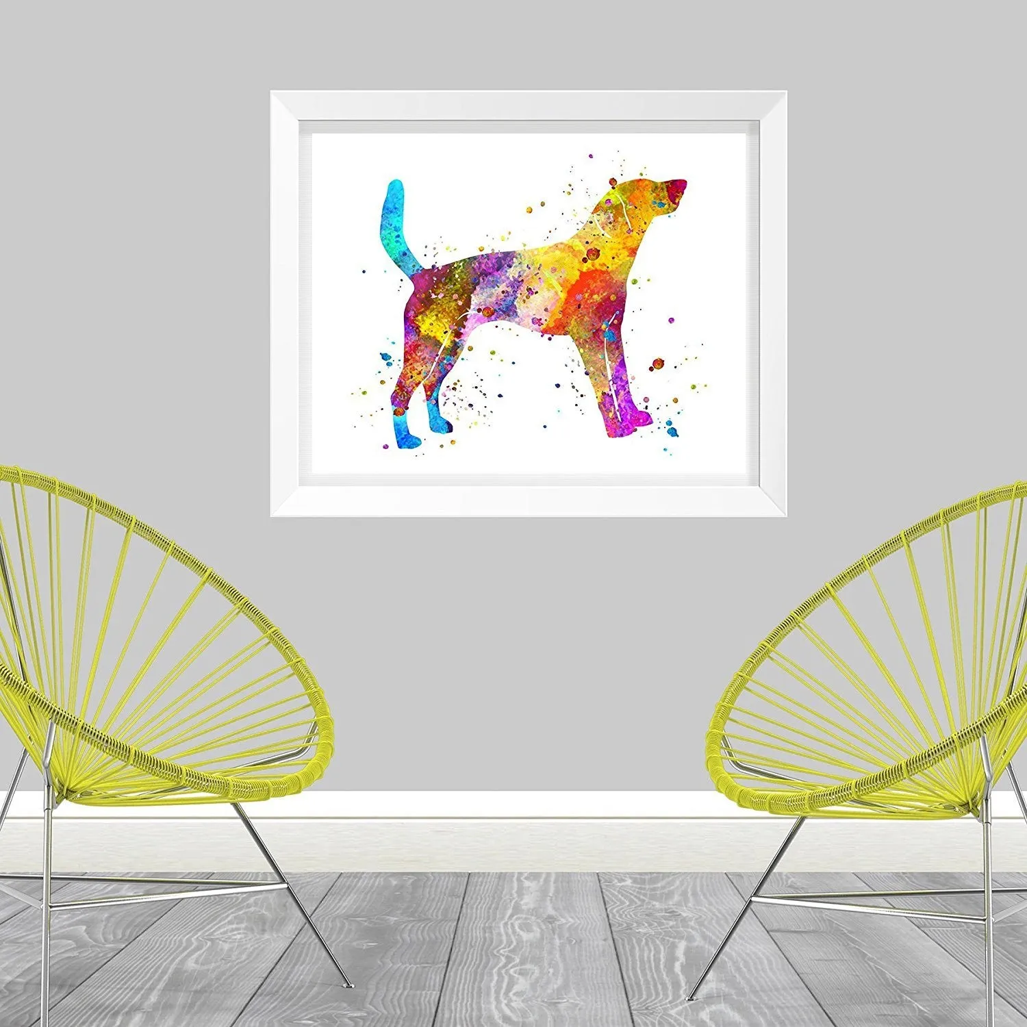 American Foxhound Watercolor Art Print - Unframed
