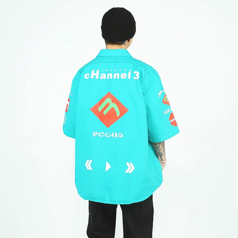 American Plus Size Racing Shirt