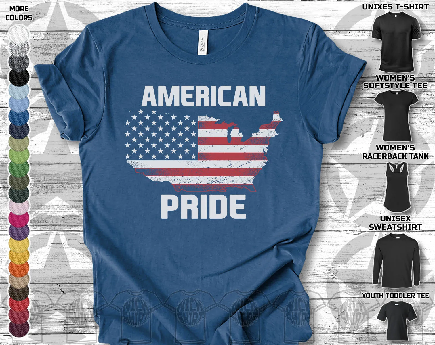 American Pride LGTBQ Rainbow Freedom Peace American Flag Independence Day July 4th Gift Unisex T-Shirt