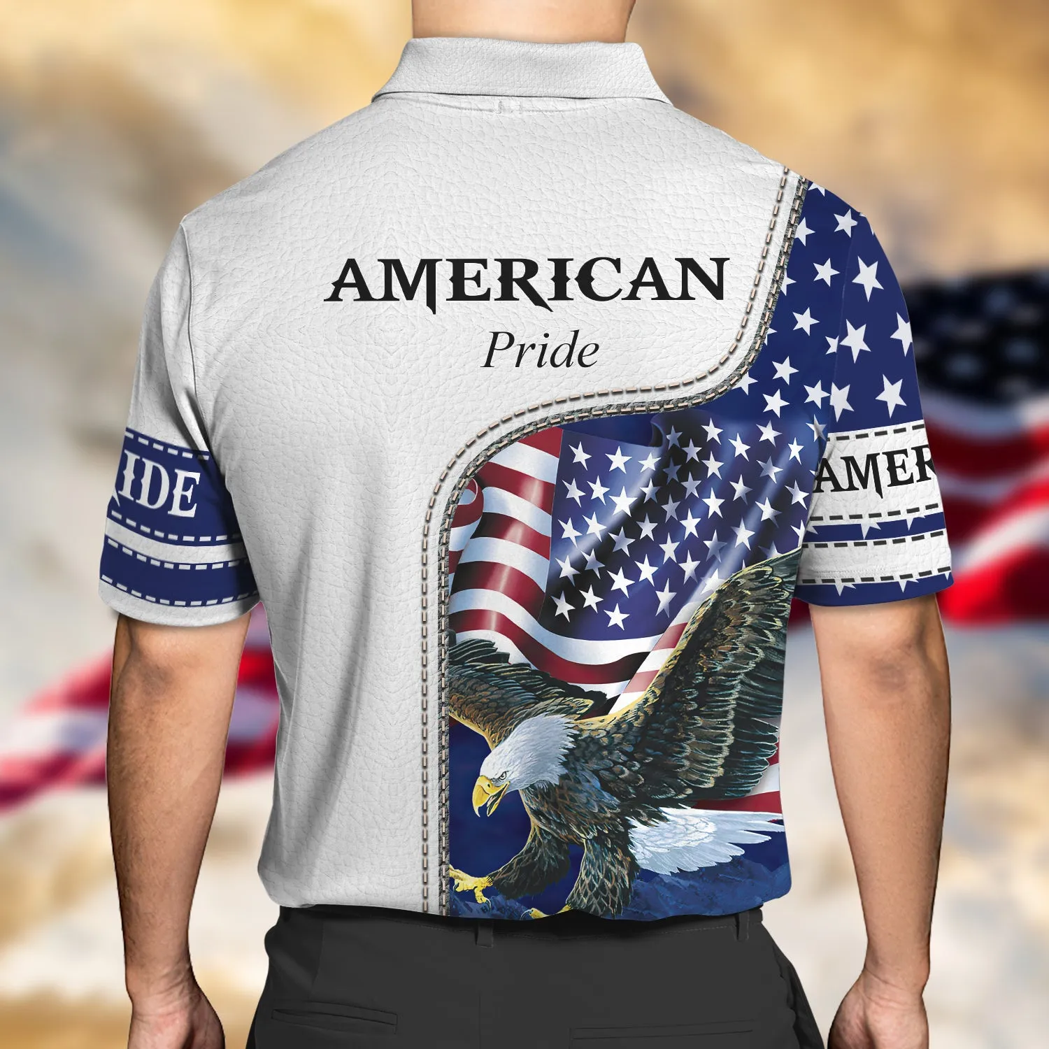 American Pride  - Personalized Name 3D Polo Shirt02 - ATM2K