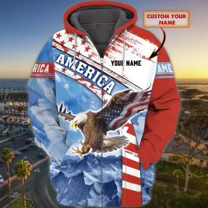 American Pride - Personalized Name 3D Zipper hoodie06 - ATM2K