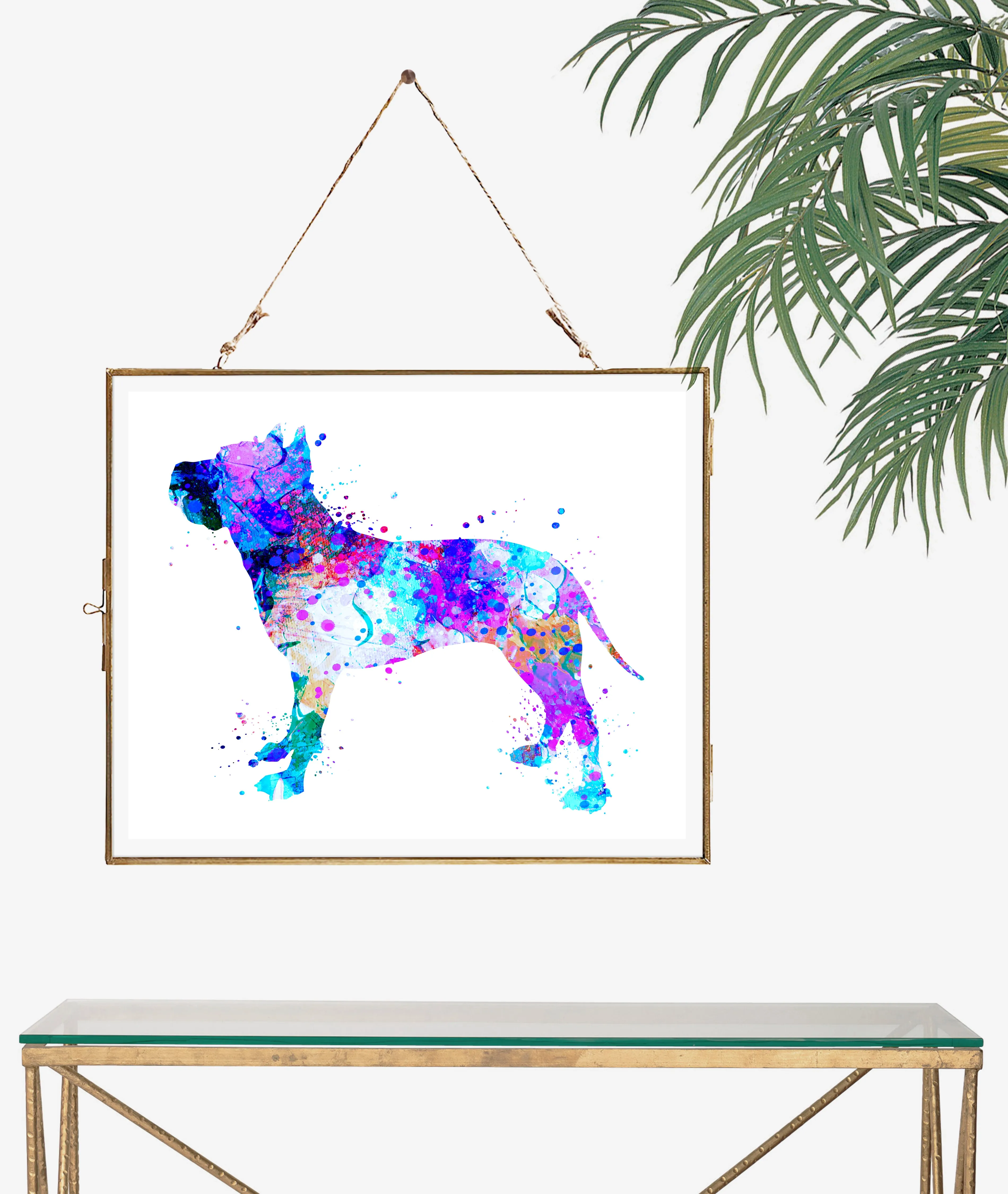 American Staffordshire Terrier Watercolor Art Print - Unframed