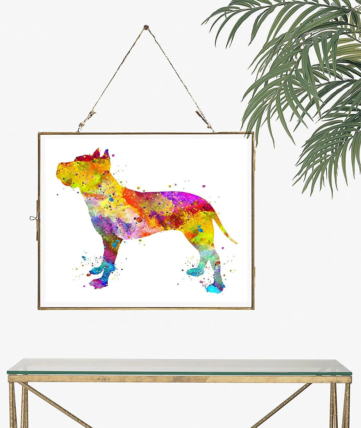 American Staffordshire Terrier Watercolor Art Print - Unframed