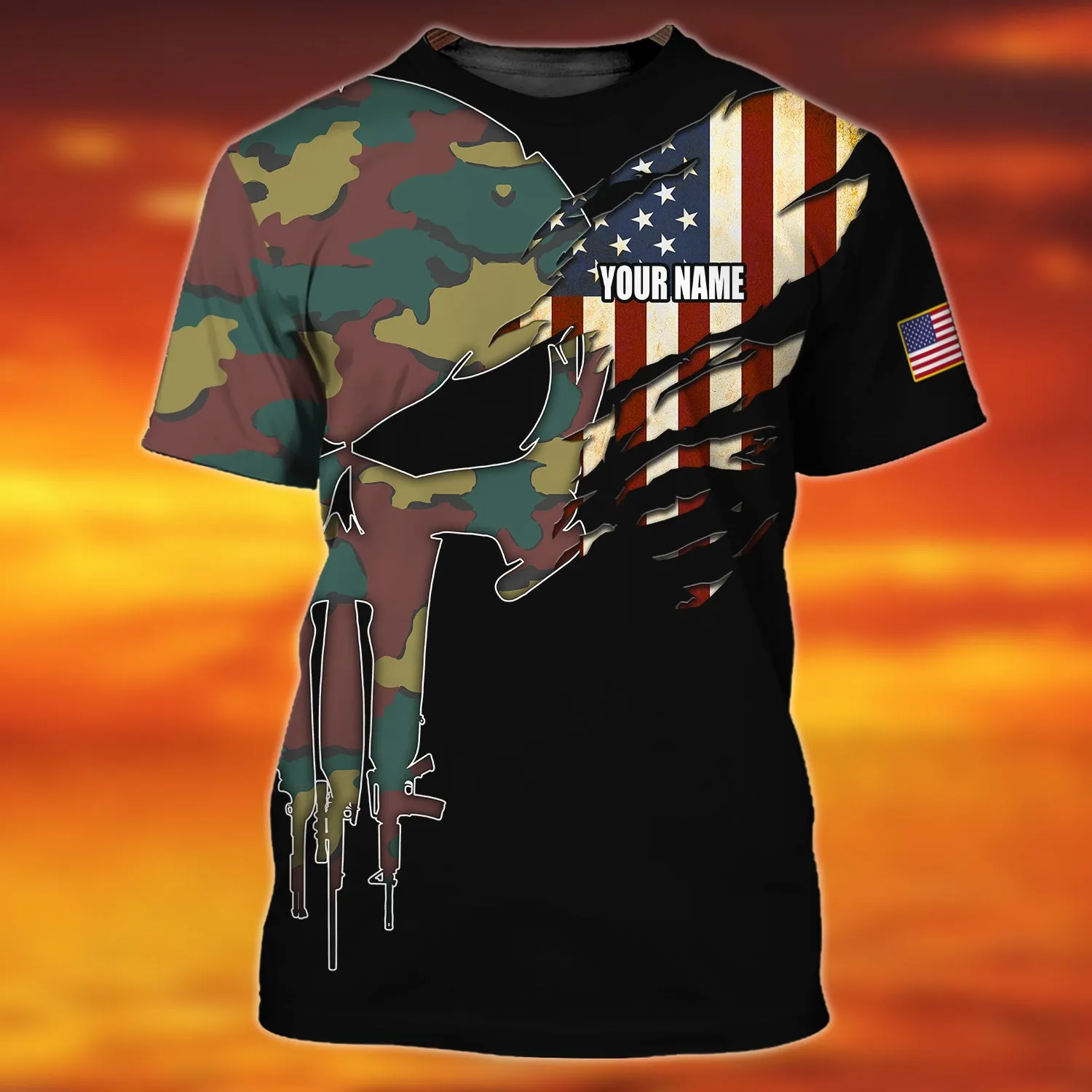 American Veteran - Personalized Name 3D Tshirt - HN95