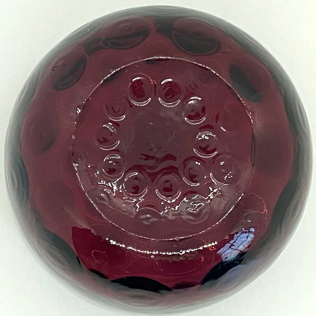 American Victorian Amethyst Glass Coin Spot Pattern Finger Bowl