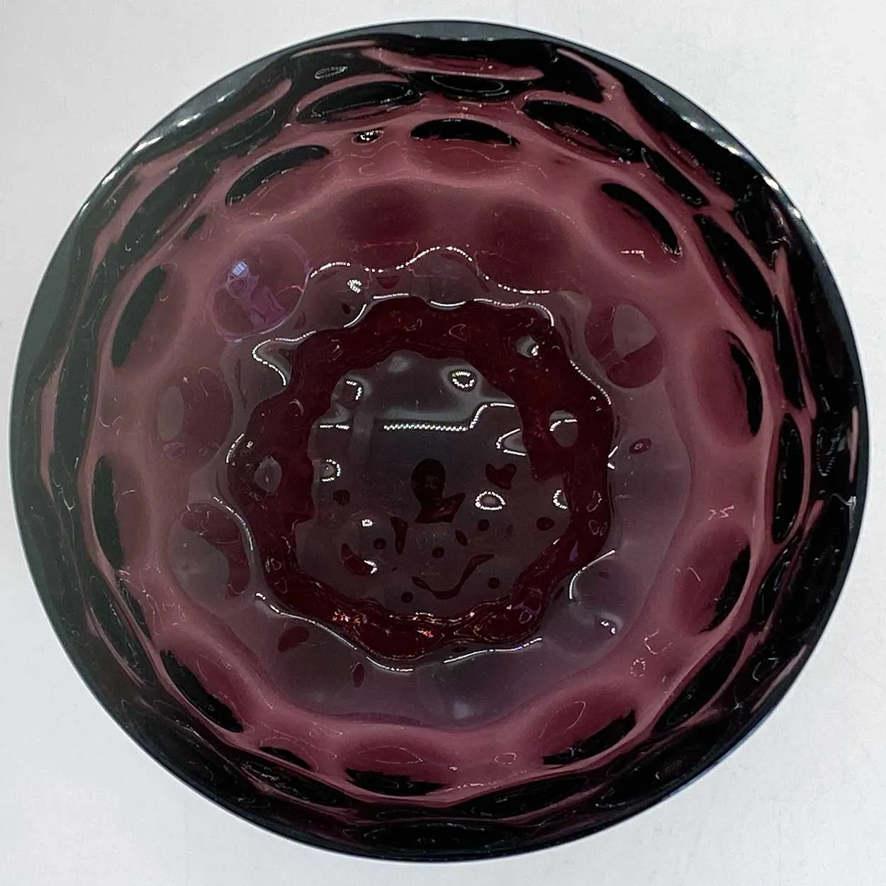 American Victorian Amethyst Glass Coin Spot Pattern Finger Bowl