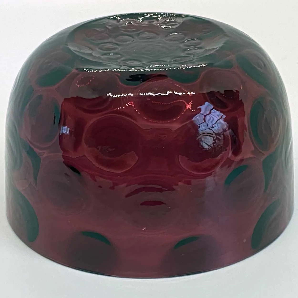 American Victorian Amethyst Glass Coin Spot Pattern Finger Bowl