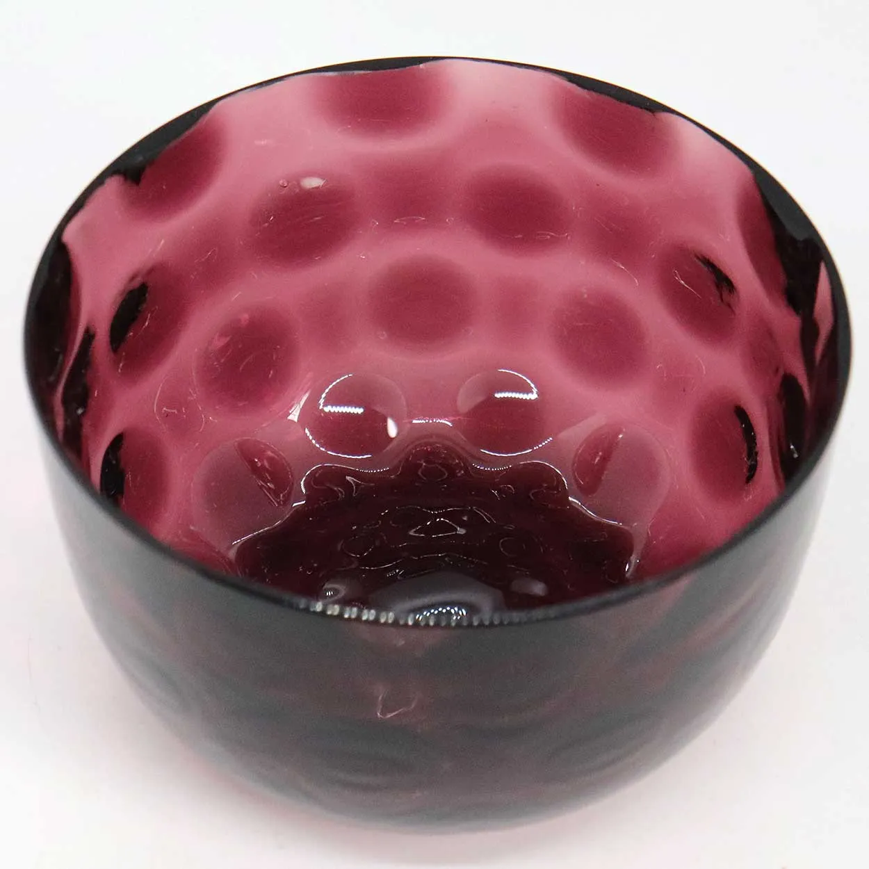 American Victorian Amethyst Glass Coin Spot Pattern Finger Bowl