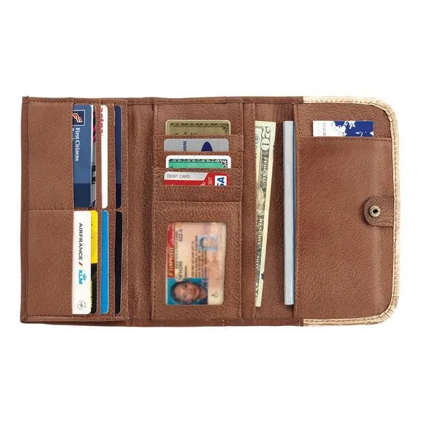 American West Handbag Lady Lace Collection: Leather Tri-Fold Western Wallet