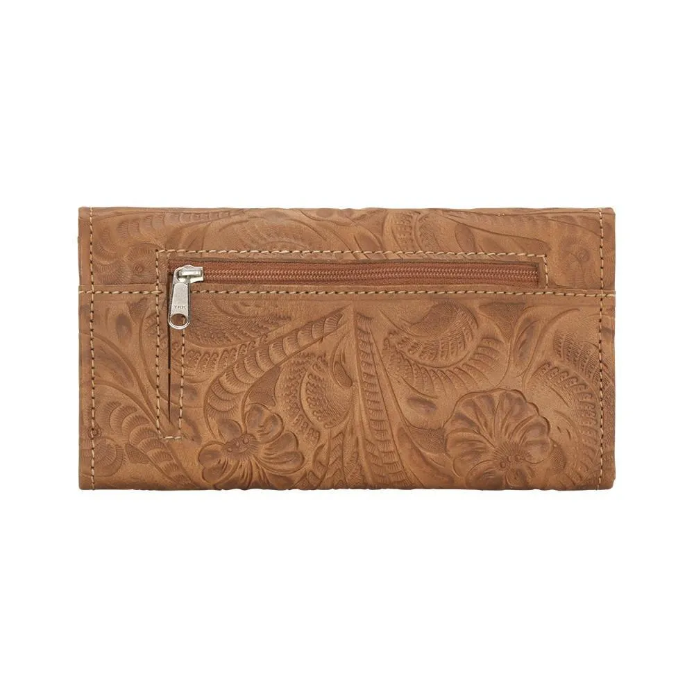 American West Handbag Saddle Ridge Collection: Leather Tri-Fold Western Wallet