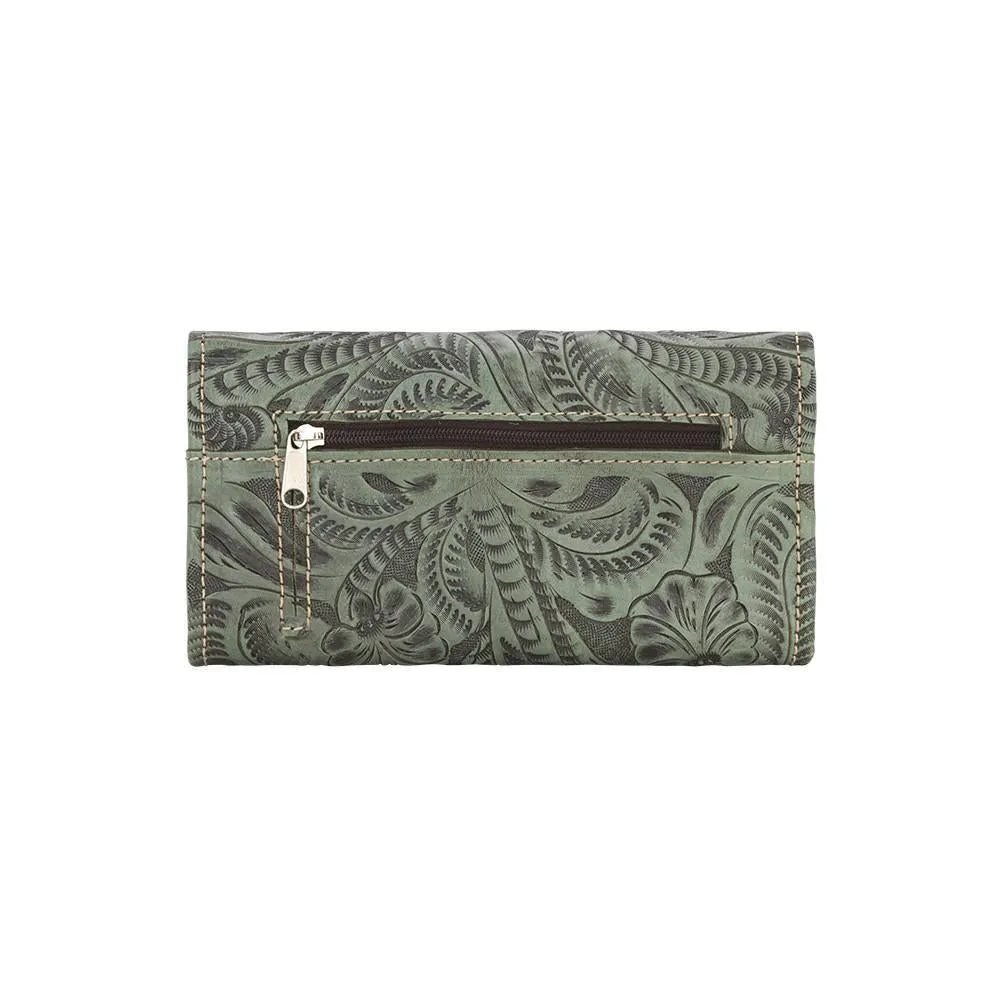 American West Handbag Saddle Ridge Collection: Leather Tri-Fold Western Wallet