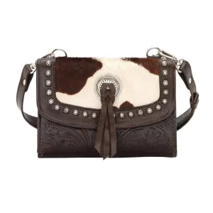 American West Handbag Texas Two Step Collection: Crossbody Wallet Combo Pony Print