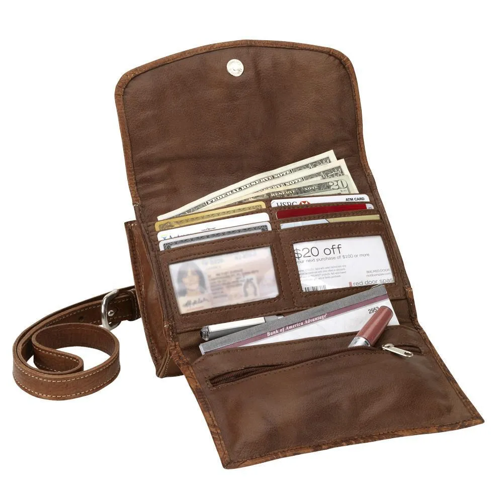 American West Handbag Texas Two Step Collection: Crossbody Wallet Combo Pony Print