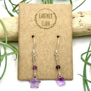 Amethyst Star Earrings