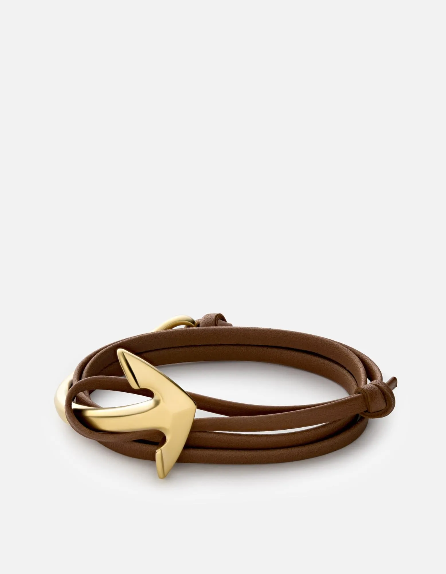 Anchor Half-Cuff Leather, Matte Gold