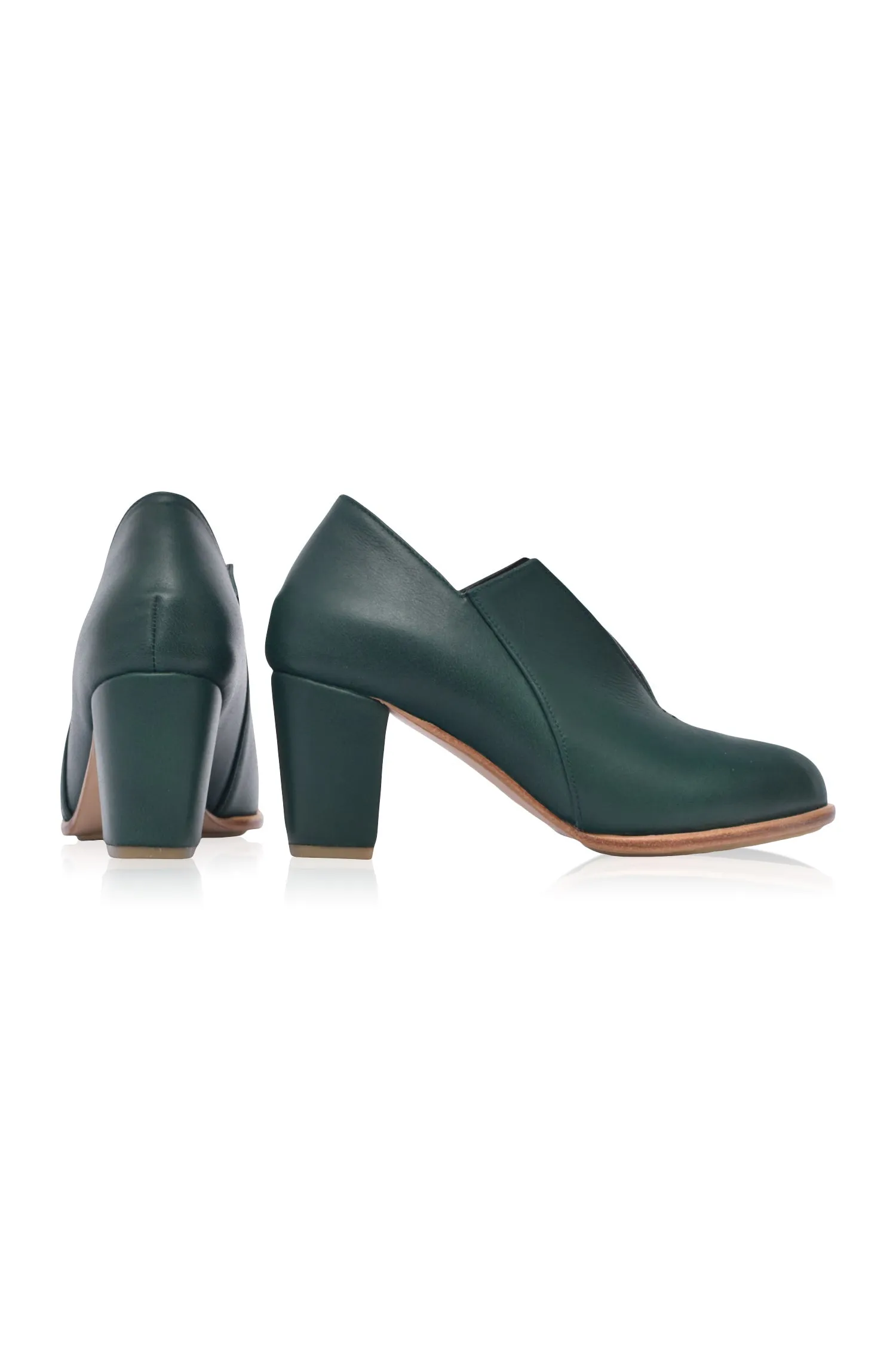 Ange Leather Heel Bootie