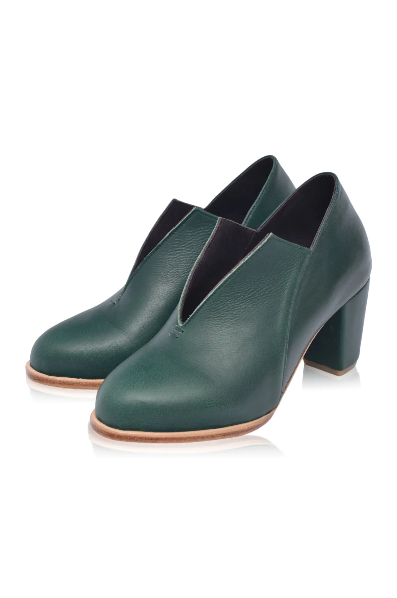 Ange Leather Heel Bootie