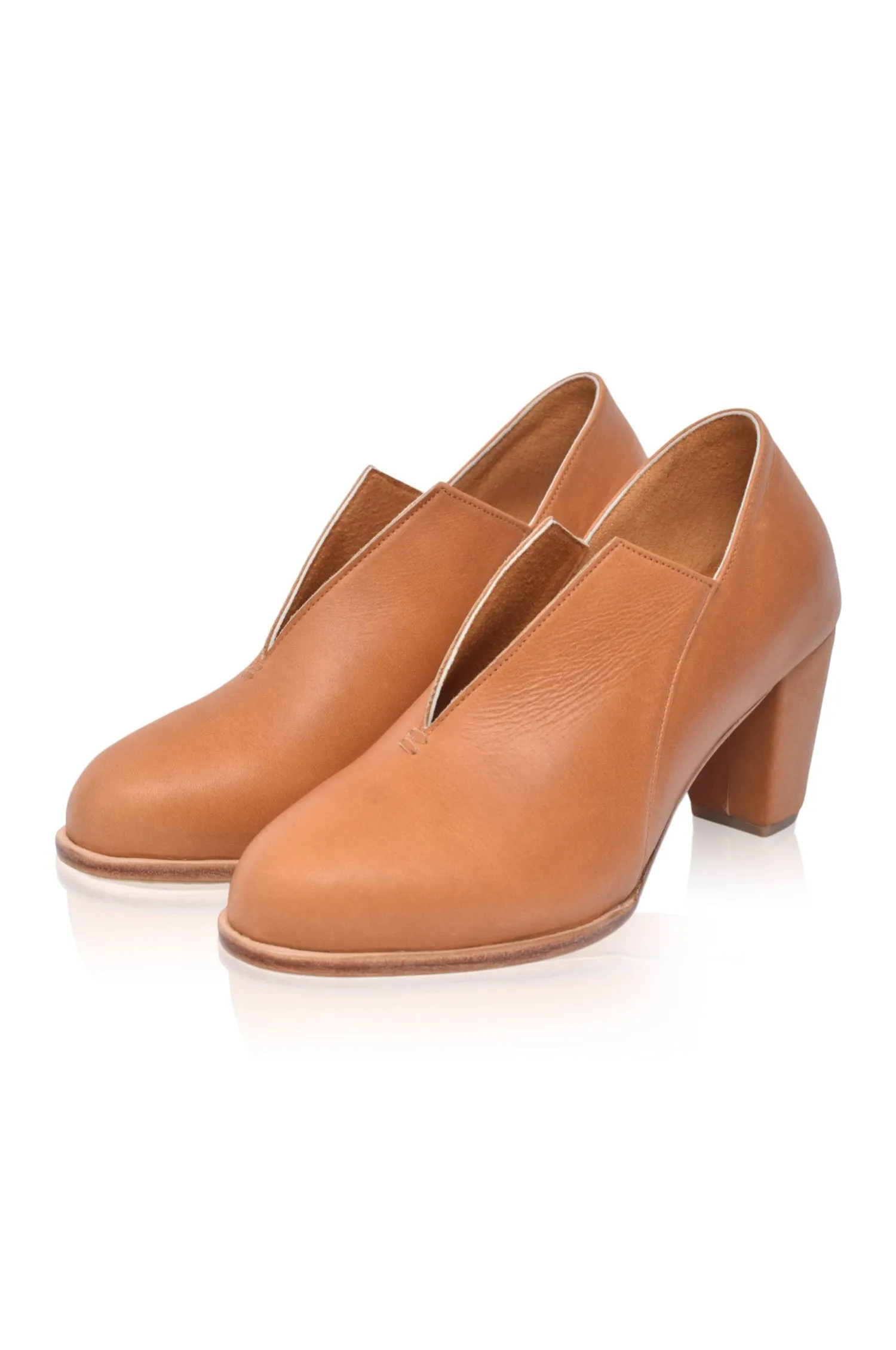 Ange Leather Heel Bootie
