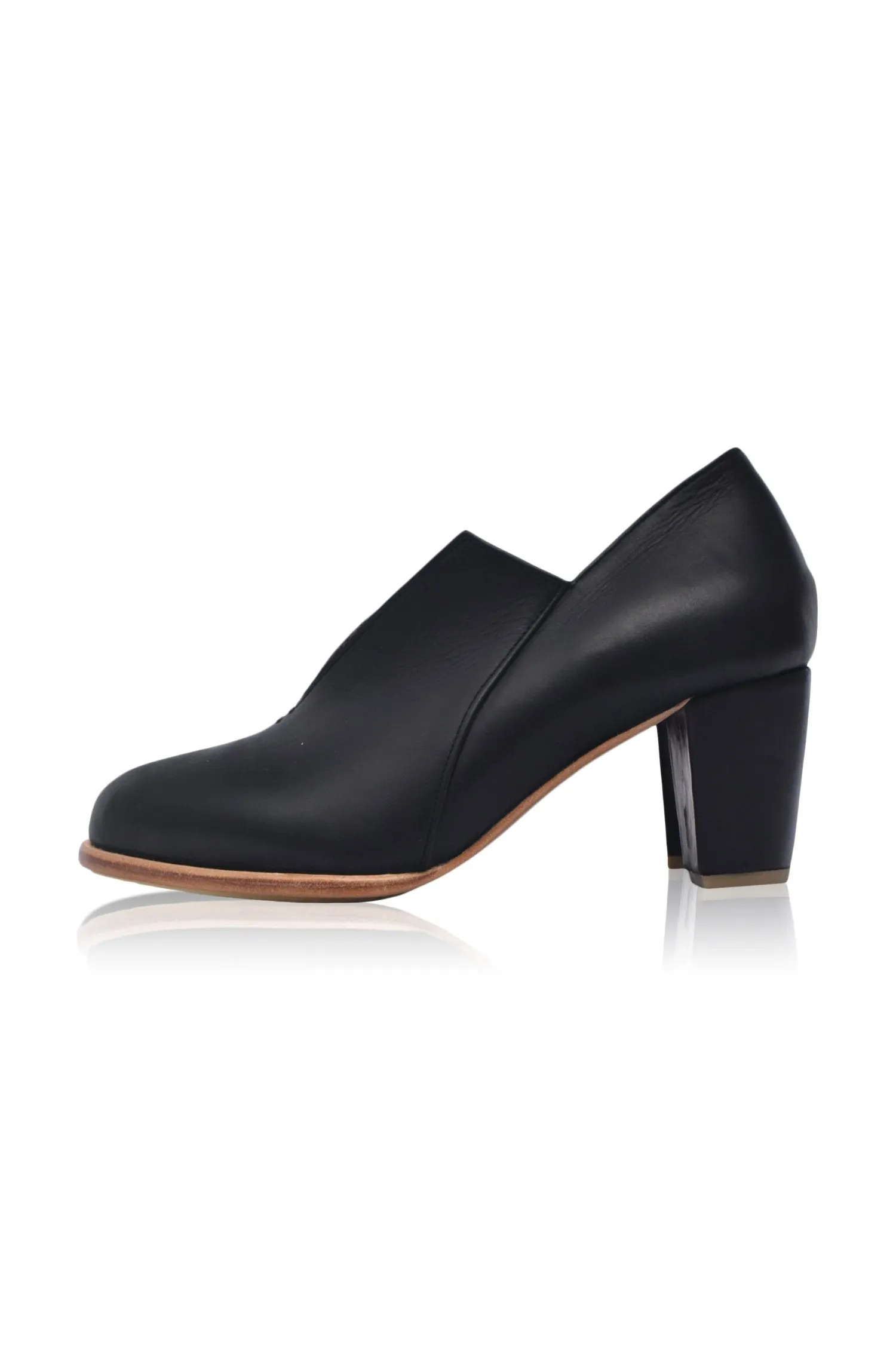 Ange Leather Heel Bootie
