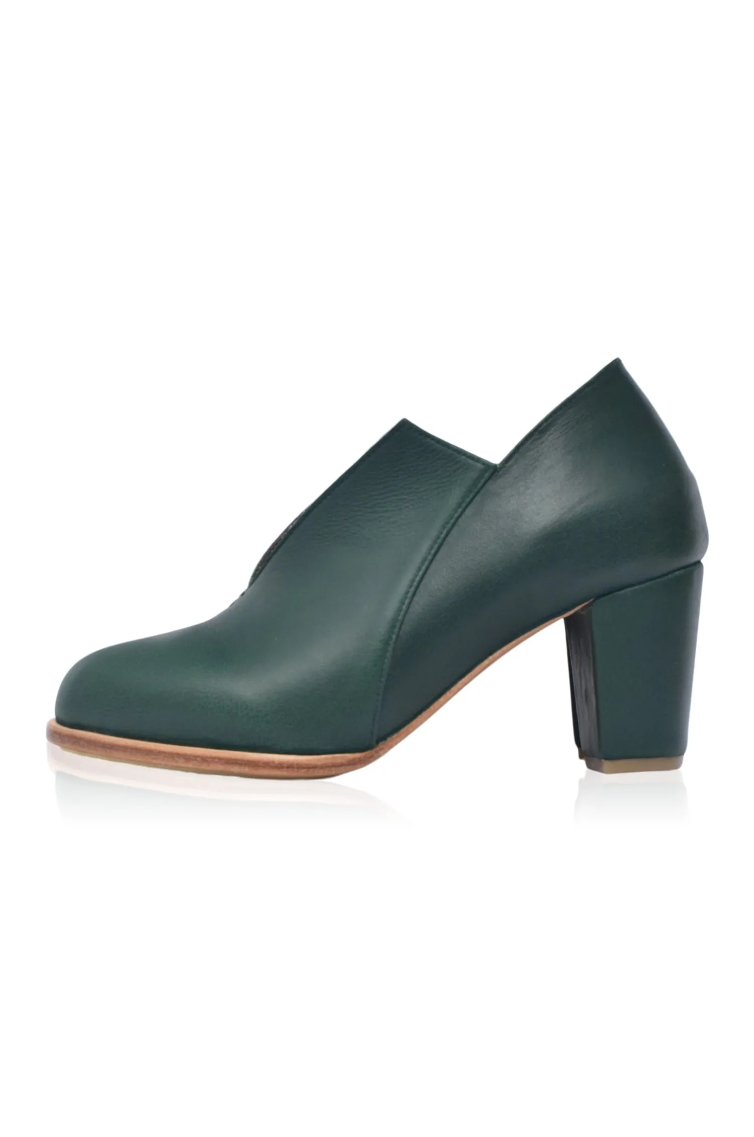 Ange Leather Heel Bootie