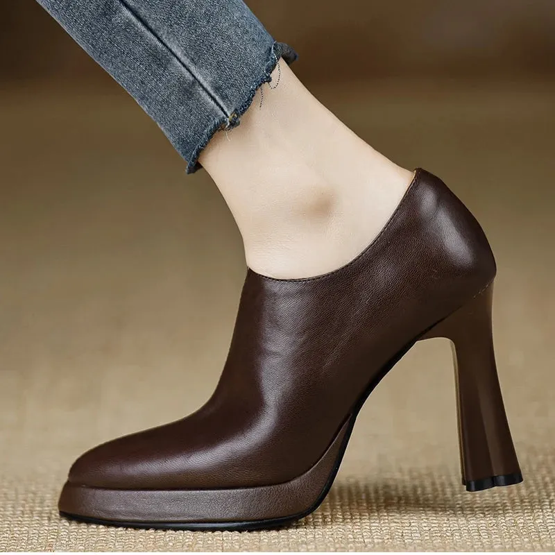 Anita Leather Heels